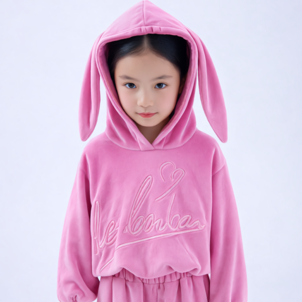 Dres welurowy Królik dla dzieci Le Bonbon – niebieski