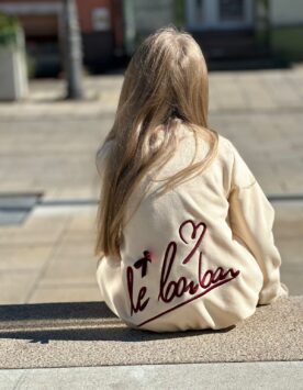 Dres Kokardka Le Bonbon – komplet spodnie i bluza biszkoptowy