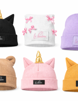 Czapki dziecięce Le Bonbon – zestaw w różnych kolorach
